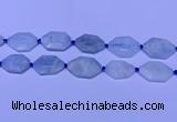 CNG7511 15.5 inches 25*35mm - 30*40mm faceted freeform aquamarine beads