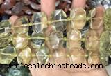CNG7752 13*18mm - 15*25mm faceted freeform lemon quartz beads