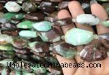 CNG7817 13*18mm - 18*25mm faceted freeform Australia chrysoprase beads