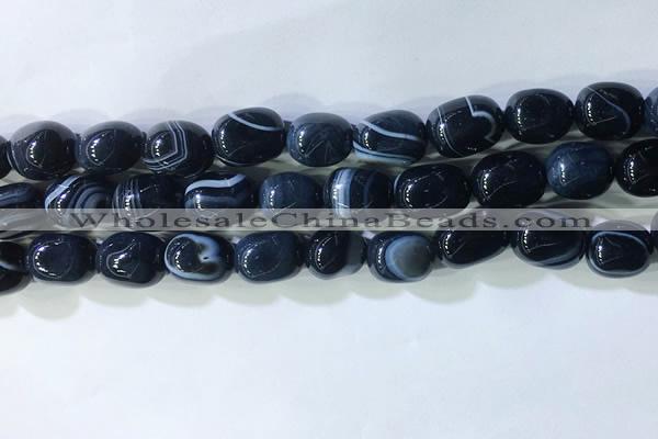 CNG8281 15.5 inches 13*18mm nuggets striped agate beads wholesale