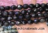 CNG8574 12*16mm - 15*20mm faceted nuggets black obsidian beads