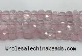 CNG8611 10*13mm - 12*16mm faceted freeform rose quartz beads