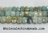 CNG8618 10*13mm - 12*16mm faceted freeform amazonite beads