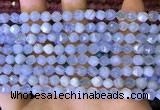 CNG8705 15.5 inches 6mm faceted nuggets blue chalcedony beads