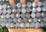 CNG8708 15.5 inches 12mm faceted nuggets blue chalcedony beads