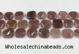 CNG8803 15.5 inches 16mm - 20mm faceted freeform strawberry quartz beads