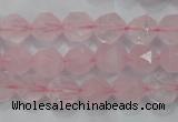 CNG920 15 inches 10mm faceted nuggets rose quartz beads