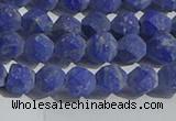 CNL1665 15.5 inches 6mm faceted nuggets matte lapis lazuli beads