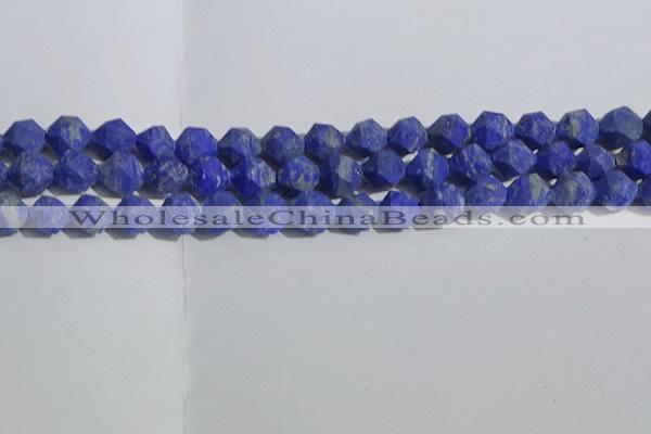CNL1667 15.5 inches 10mm faceted nuggets matte lapis lazuli beads