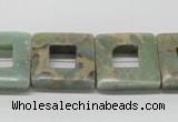 CNS21 16 inches 20*20mm square natural serpentine jasper beads