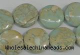 CNS286 15.5 inches 18mm flat round natural serpentine jasper beads