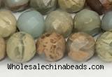 CNS342 15.5 inches 8mm faceted round serpentine jasper beads