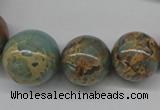 CNS69 15.5 inches 10mm - 22mm round natural serpentine jasper beads