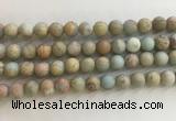 CNS708 15.5 inches 8mm round matte serpentine jasper beads