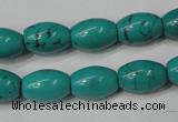 CNT369 15.5 inches 10*14mm rice turquoise beads wholesale