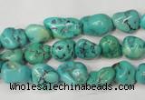 CNT380 15.5 inches 8*12mm nuggets natural turquoise beads