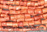 COBS01 15 inches 8*12 - 10*14mm irregular orange coral beads wholesale