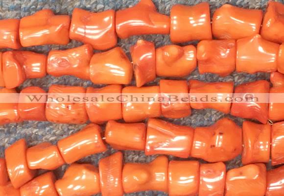 COBS02 15 inches 12*16 - 13*18mm irregular orange coral beads wholesale