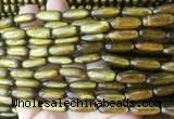COBS09 15 inches 6*16mm rice golden coral beads wholesale