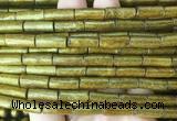 COBS11 15 inches 6*15mm tube golden coral beads wholesale