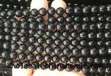 COBS19 15 inches 7mm round black coral beads wholesale