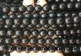 COBS21 15 inches 9mm round black coral beads wholesale