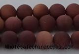COJ472 15.5 inches 8mm round matte African blood jasper beads