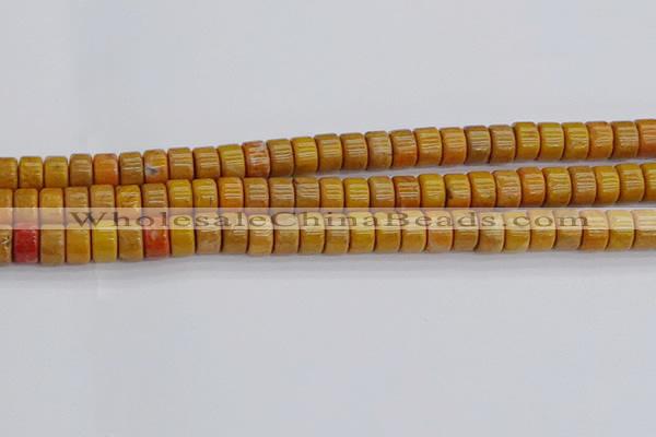 COJ621 15.5 inches 5*8mm heishi orpiment jasper beads