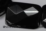 CON94 15.5 inches 30*40mm faceted rectangle black onyx gemstone beads