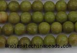 COP1400 15.5 inches 4mm round yellow opal gemstone beads
