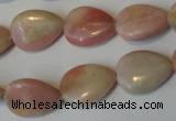 COP173 15.5 inches 13*18mm flat teardrop pink opal gemstone beads