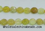 COP358 15.5 inches 8mm coin yellow opal gemstone beads wholesale