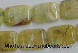 COP374 15.5 inches 15*20mm rectangle yellow opal gemstone beads