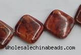 COP528 15.5 inches 18*18mm diamond red opal gemstone beads wholesale