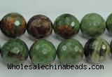 COP664 15.5 inches 12mm faceted round green opal gemstone beads