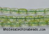 COQ21 16 inches 6*10mm rice dyed olive quartz beads wholesale