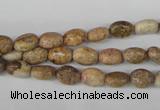 COV04 15.5 inches 6*8mm oval picture jasper beads wholesale