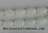 COV58 15.5 inches 8*12mm oval white porcelain beads wholesale