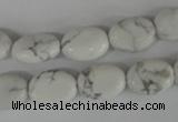 COV86 15.5 inches 10*14mm oval white howlite turquoise beads wholesale