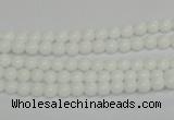 CPB01 15.5 inches 4mm round white porcelain beads wholesale