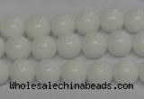 CPB04 15.5 inches 10mm round white porcelain beads wholesale