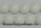 CPB06 15.5 inches 14mm round white porcelain beads wholesale