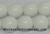 CPB08 15.5 inches 18mm round white porcelain beads wholesale