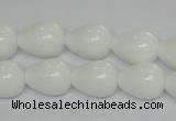 CPB22 15.5 inches 10*14mm teardrop white porcelain beads wholesale