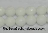 CPB35 15.5 inches 12mm faceted round white porcelain beads wholesale
