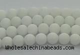 CPB410 15.5 inches 4mm round matte white porcelain beads