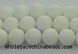 CPB412 15.5 inches 8mm round matte white porcelain beads