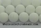 CPB413 15.5 inches 10mm round matte white porcelain beads