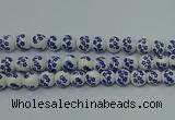 CPB503 15.5 inches 10mm round Painted porcelain beads