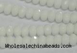 CPB58 15.5 inches 5*8mm faceted rondelle white porcelain beads